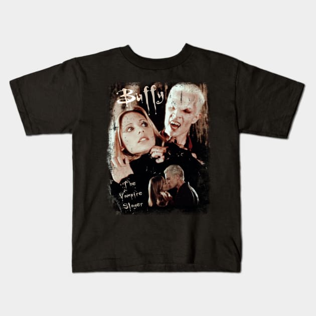 Buffy & Spike Kids T-Shirt by CharXena